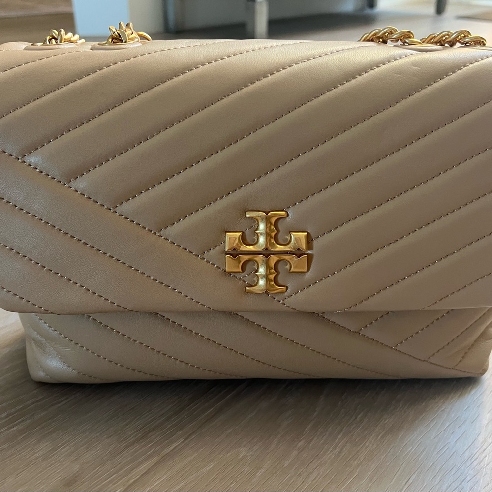 Tory Burch Beige Quilted Shoulder Bag